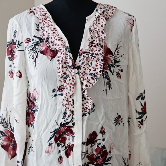 Joie SILK boho button-down top size S - Picture 2 of 7